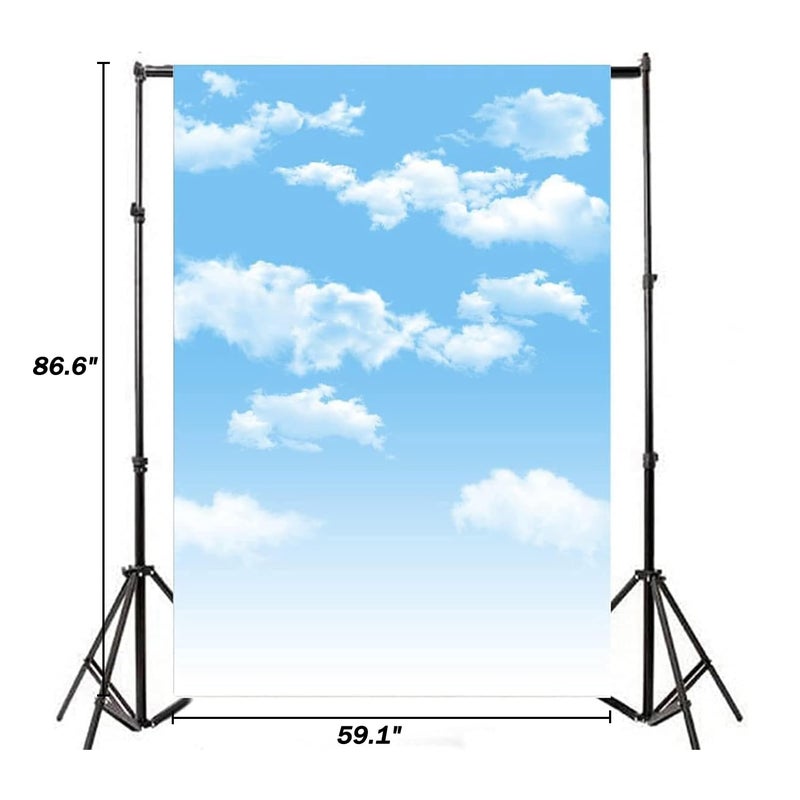 AOFOTO 5x7ft Blue Sky Backdrops White Clouds Photography Background Photo Studio Props Fall Party Decoration Summer Baby Infant Kid Newborn Toddler Girl Boy Adult Artistic Portrait Vinyl Wallpaper - Image 3